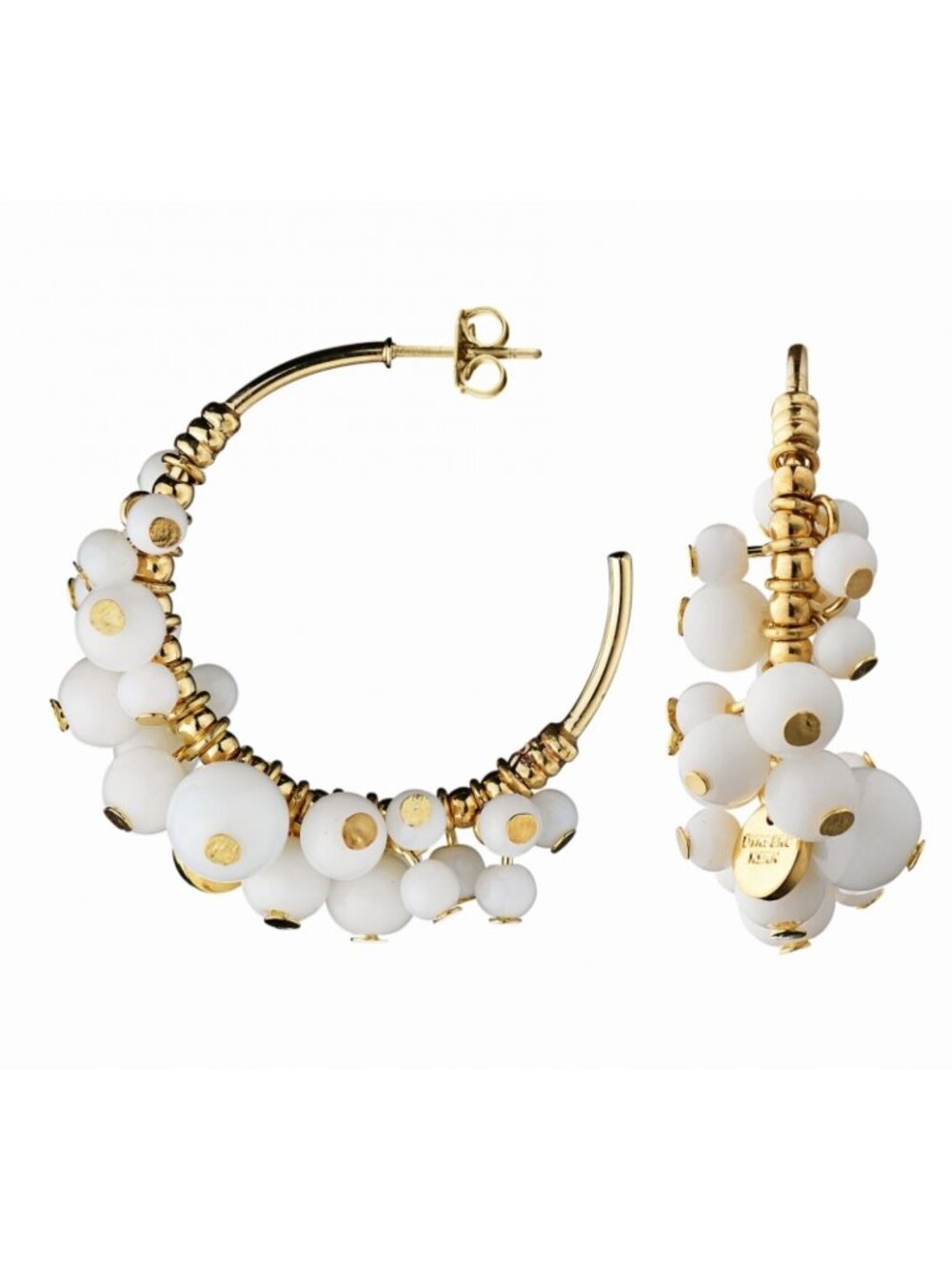 Dyrberg/Kern Vipasha White Jade hoop earrings